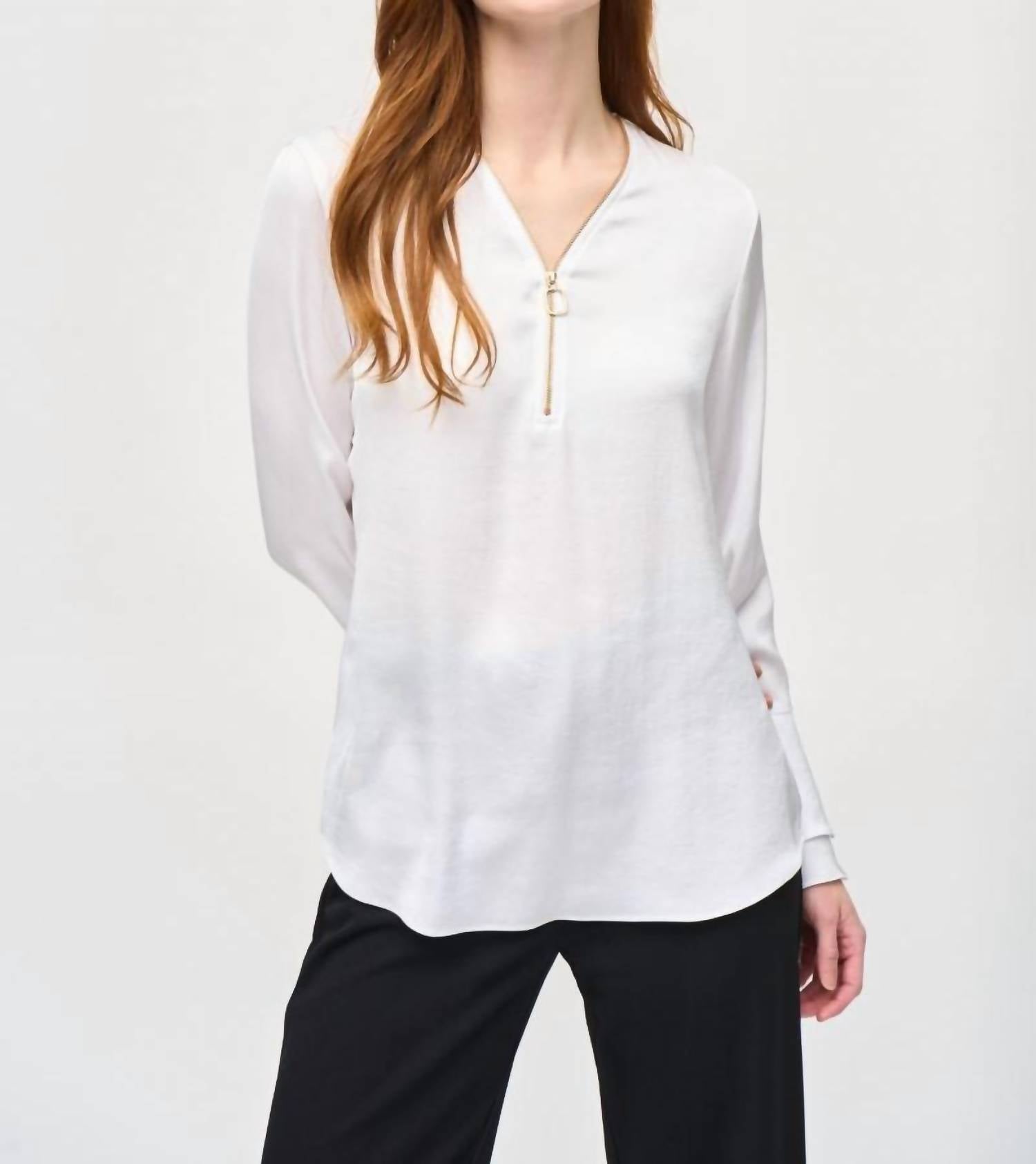 Топ с застежкой-молнией и рюшами на рукавах из сатина в цвете ваниль Joseph Ribkoff, Vanilla
Топ с застежкой-молнией и рюшами на рукавах из сатина в цвете ваниль Joseph Ribkoff, Vanilla