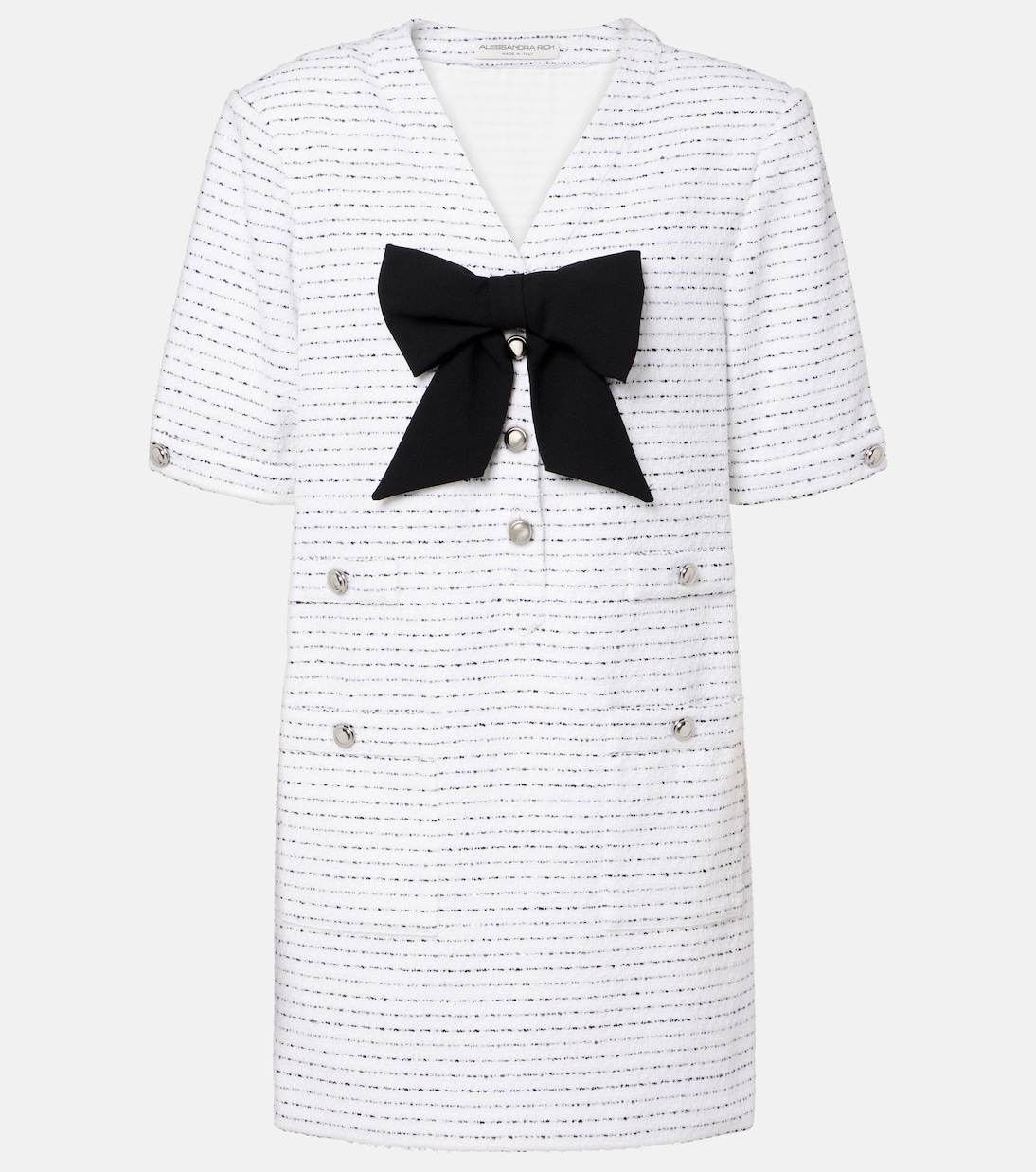 Мини-платье из твида с пайетками Alessandra Rich, White-Black
Мини-платье из твида с пайетками Alessandra Rich, White-Black