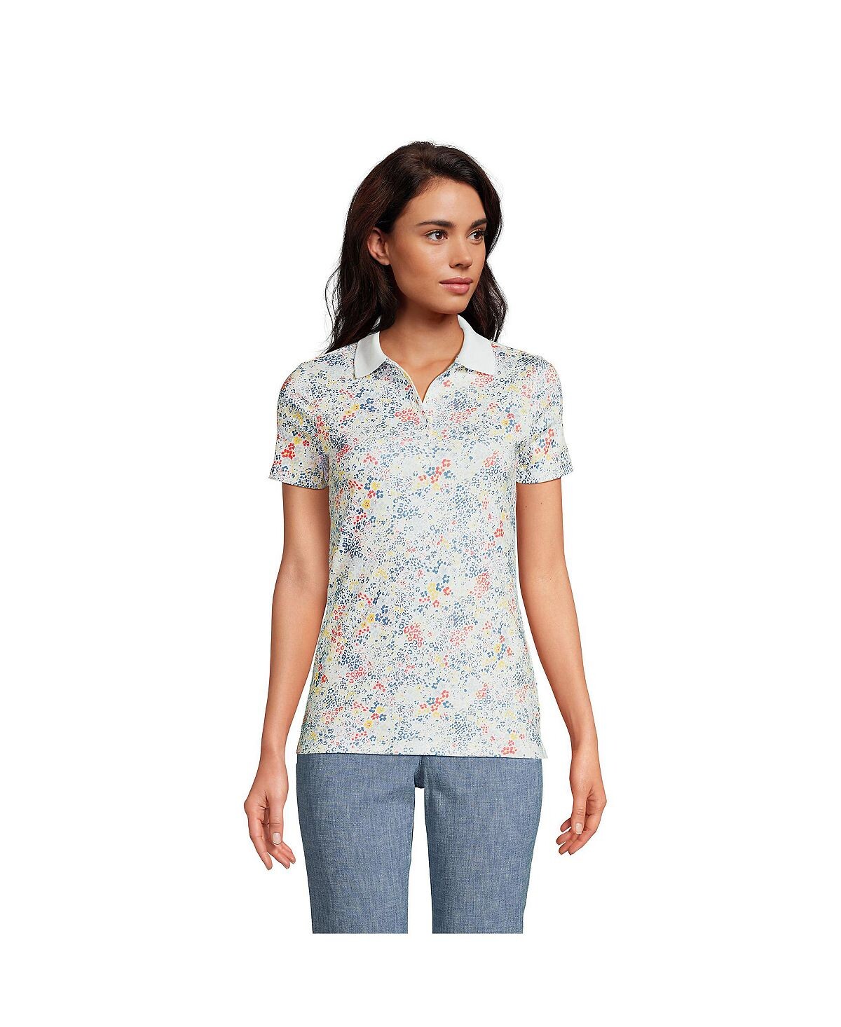 Женская хлопковая рубашка-поло с короткими рукавами Supima Lands' End
Женская хлопковая рубашка-поло с короткими рукавами Supima Lands' End