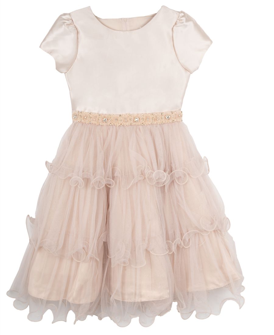 Платье для девочек 7-16 лет из ткани микадо с многоярусной отделкой и проволочным краем, с короткими рукавами Rare Editions, Taupe
Платье для девочек 7-16 лет из ткани микадо с многоярусной отделкой и проволочным краем, с короткими рукавами Rare Editions, Taupe