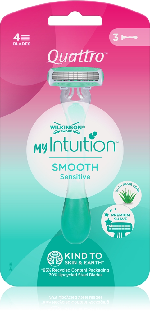 Quattro для женщин My Intuition Smooth одноразовые бритвы Wilkinson Sword, aloe and vitamin e 3 шт
Quattro для женщин My Intuition Smooth одноразовые бритвы Wilkinson Sword, aloe and vitamin e 3 шт