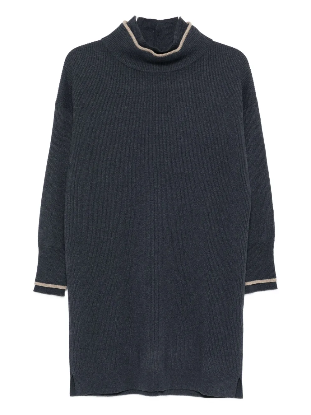 Мини-платье в рубчик с высоким воротом Brunello Cucinelli, синий
Мини-платье в рубчик с высоким воротом Brunello Cucinelli, синий