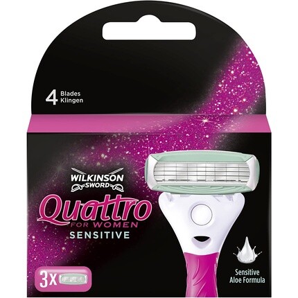 Бритва Quattro For Women Sensitive 3 лезвия, Wilkinson Sword
Бритва Quattro For Women Sensitive 3 лезвия, Wilkinson Sword