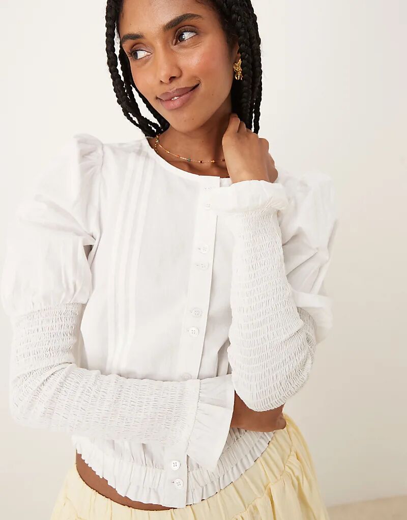 Блузка Neon Rose с рукавами-буфами и сборками, белого цвета
Блузка Neon Rose с рукавами-буфами и сборками, белого цвета