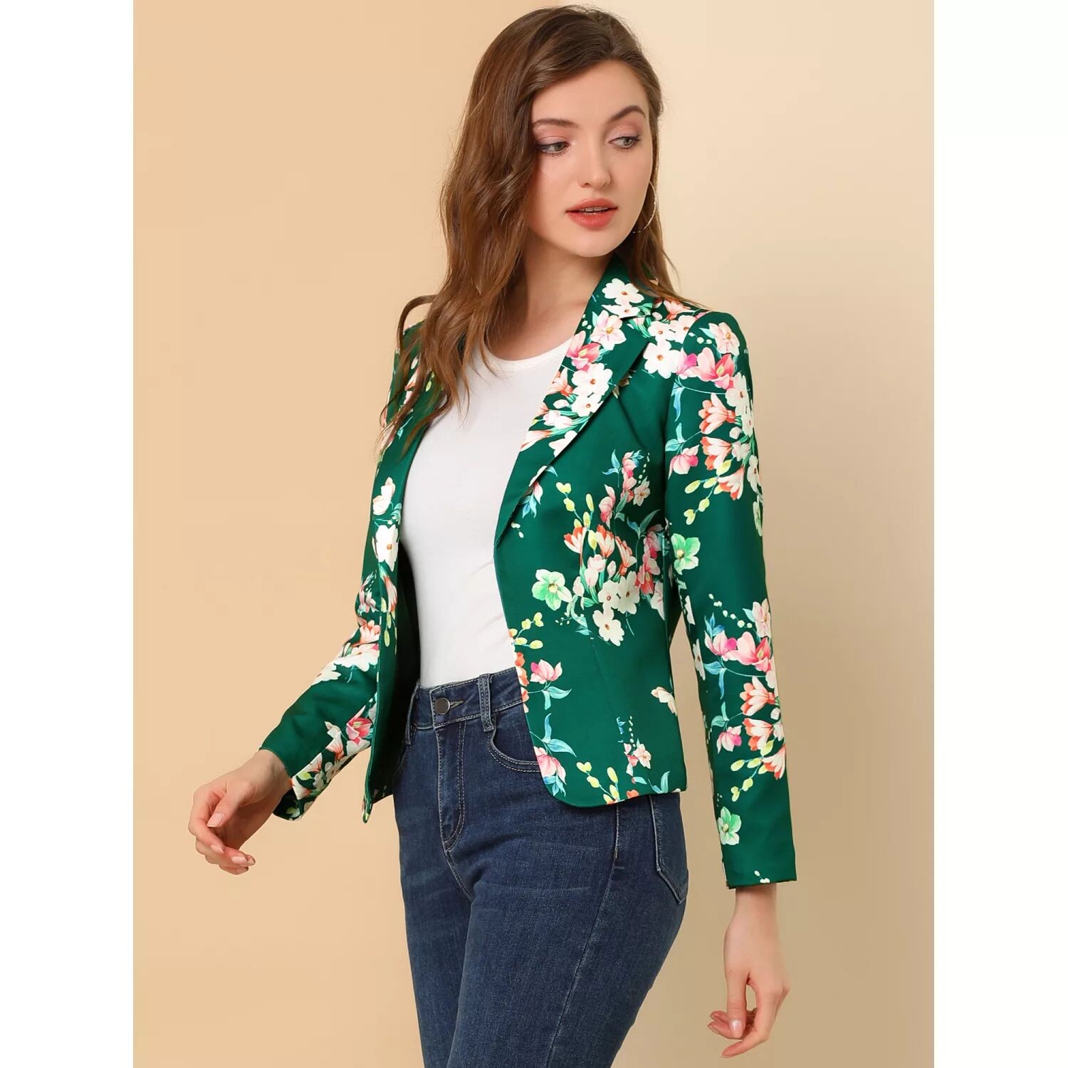 Женский пиджак с открытым передом и длинными рукавами с зубчатыми лацканами ALLEGRA K
Женский пиджак с открытым передом и длинными рукавами с зубчатыми лацканами ALLEGRA K