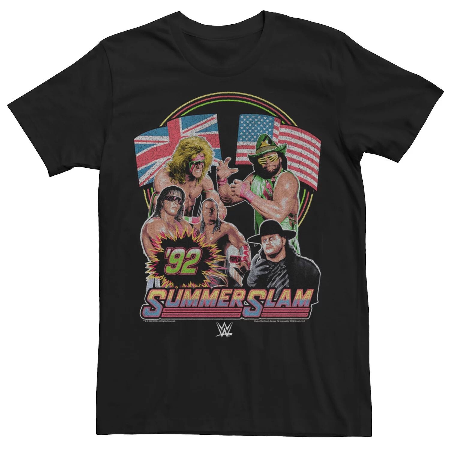 Мужская футболка с плакатом WWE Summerslam 92 Stellar Wrestling's UK vs USA Licensed Character
Мужская футболка с плакатом WWE Summerslam 92 Stellar Wrestling's UK vs USA Licensed Character