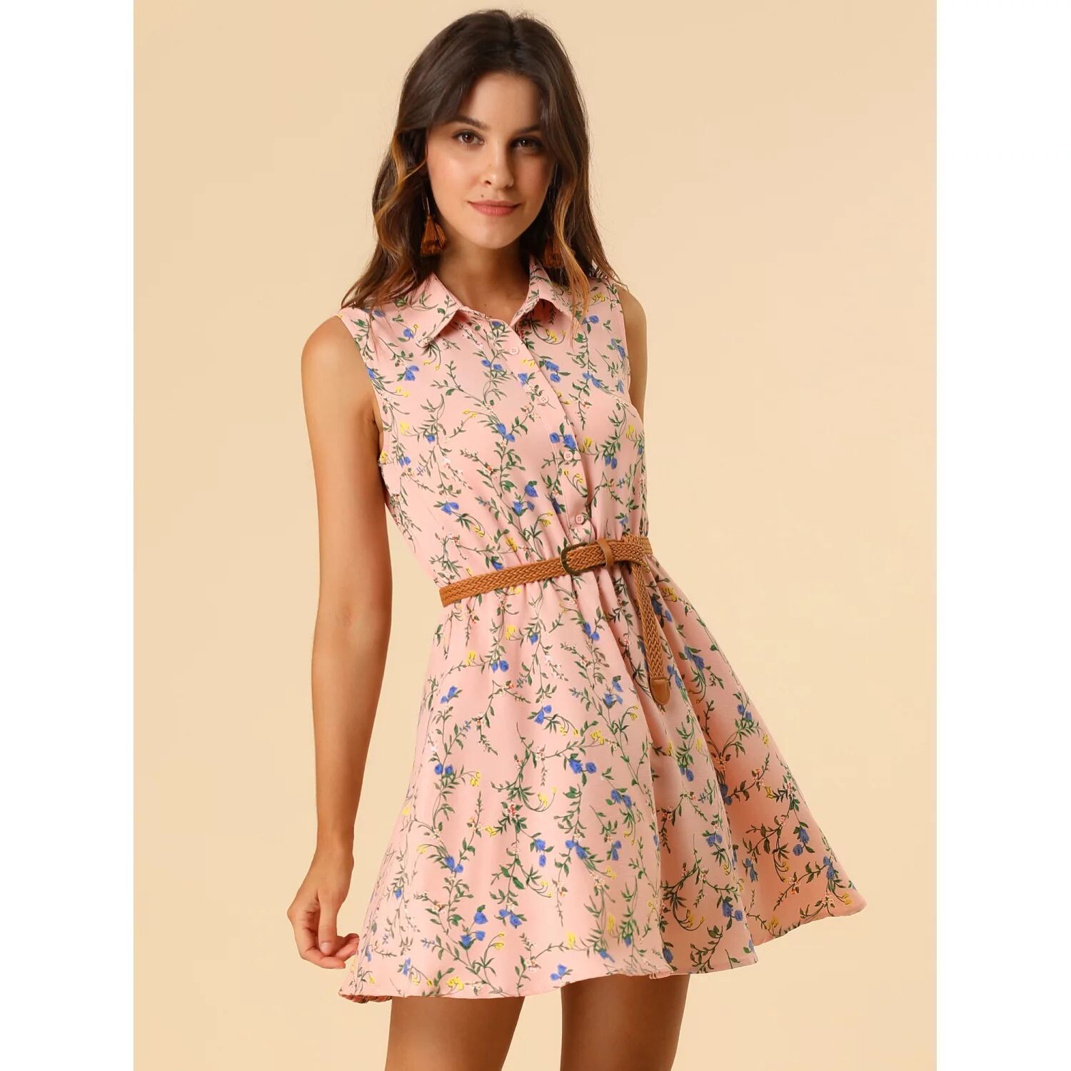 Женское платье с поясом и без рукавов с принтом и полупланкой ALLEGRA K
Женское платье с поясом и без рукавов с принтом и полупланкой ALLEGRA K