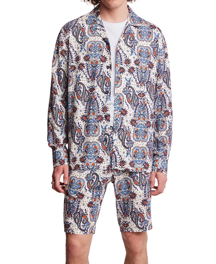 Мужская облегающая рубашка с длинным рукавом и принтом пейсли на пуговицах Camp Shirt Paisley & Gray, белый
Мужская облегающая рубашка с длинным рукавом и принтом пейсли на пуговицах Camp Shirt Paisley & Gray, белый