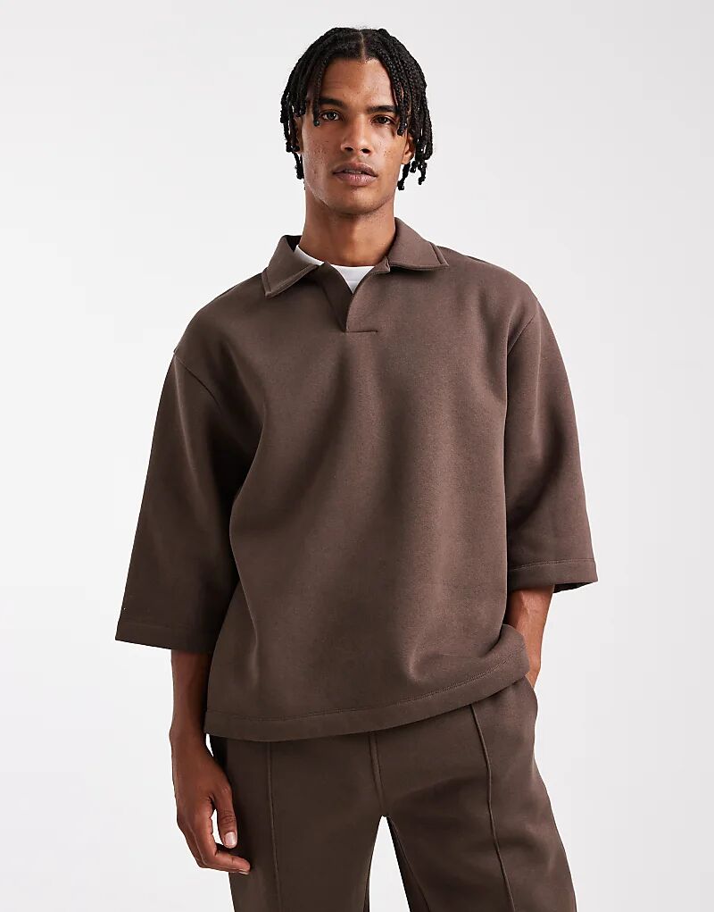 Толстовка-поло свободного кроя с короткими рукавами ASOS DESIGN коричневого цвета — часть комплекта
Толстовка-поло свободного кроя с короткими рукавами ASOS DESIGN коричневого цвета — часть комплекта