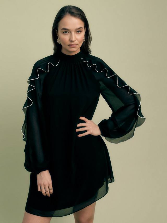 Мини-платье с контрастными рюшами FLORERE, Black
Мини-платье с контрастными рюшами FLORERE, Black