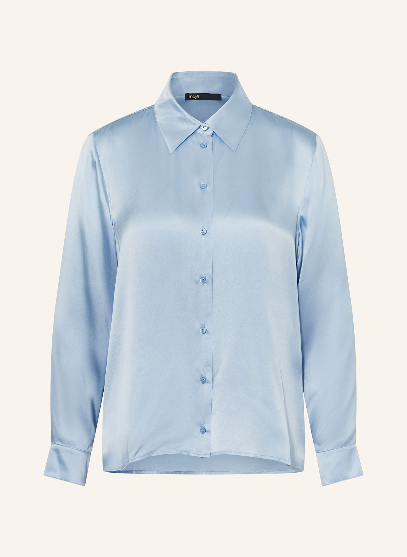 Шелковая блузка-рубашка Maje, голубой
Шелковая блузка-рубашка Maje, голубой