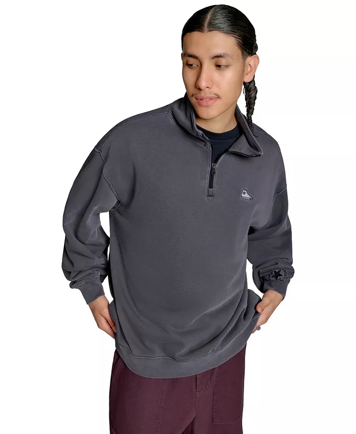 Мужская толстовка свободного кроя с нашивкой в виде кроссовок Converse, черный
Мужская толстовка свободного кроя с нашивкой в виде кроссовок Converse, черный