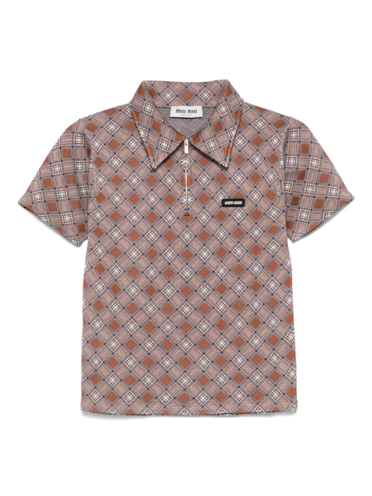 Шелковая рубашка поло Miu Miu, коричневый
Шелковая рубашка поло Miu Miu, коричневый