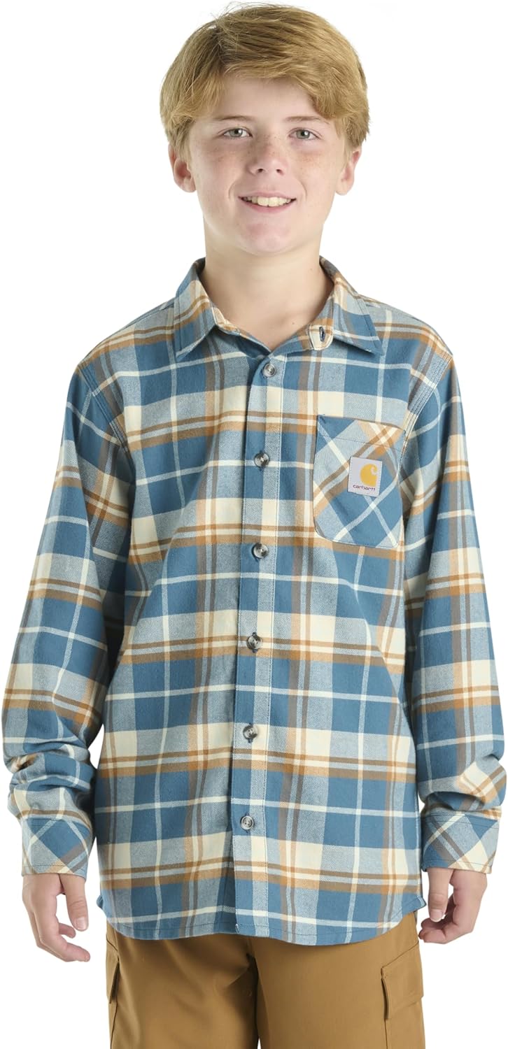 Carhartt Kid's CE8208 фланелевая рубашка на пуговицах с длинным рукавом для мальчиков, Dark Teal Blue
Carhartt Kid's CE8208 фланелевая рубашка на пуговицах с длинным рукавом для мальчиков, Dark Teal Blue