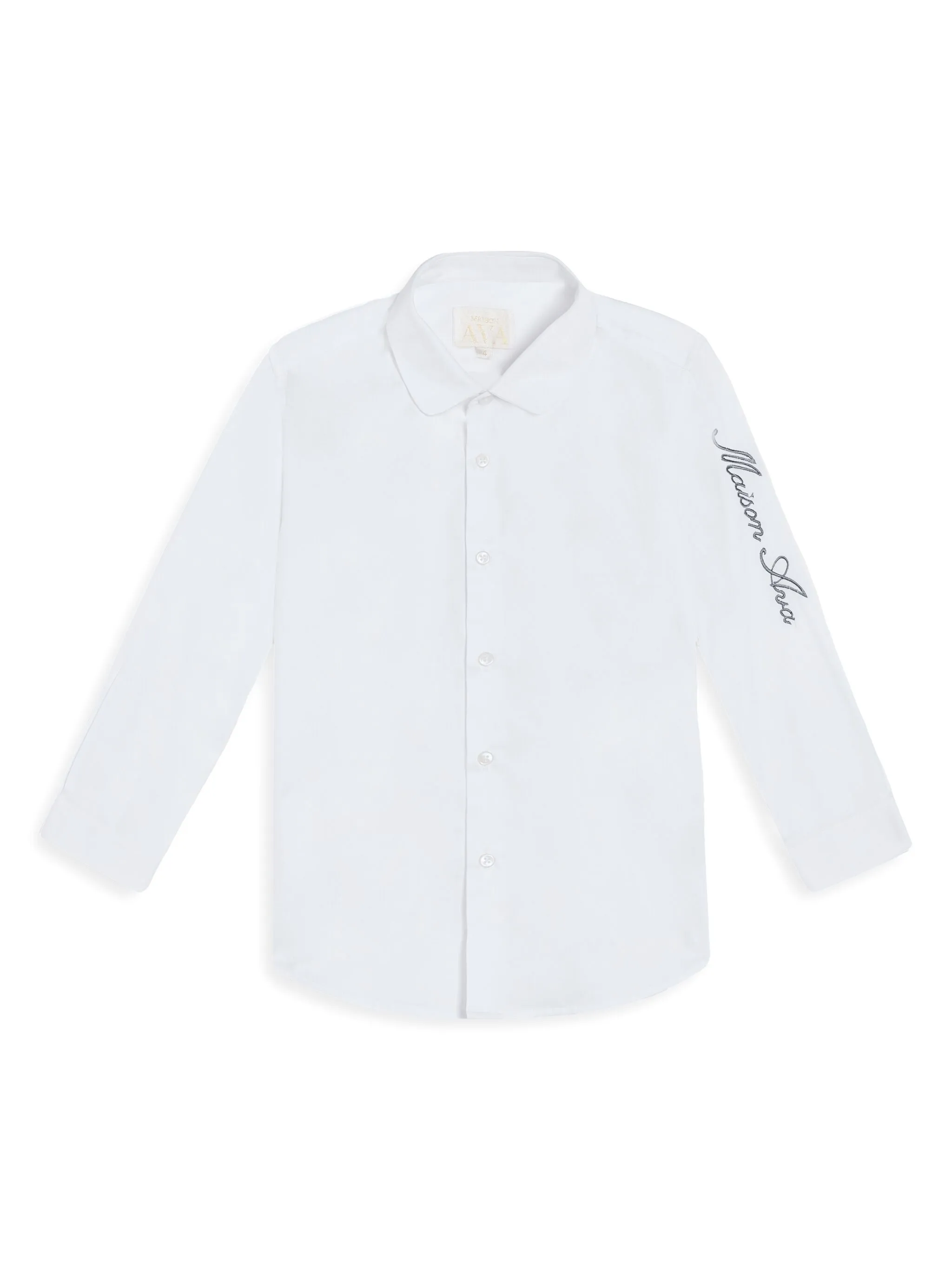 Рубашка с вышитым логотипом Maison Ava, белый
Рубашка с вышитым логотипом Maison Ava, белый
