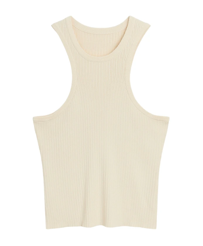 Трикотажный топ без рукавов в рубчик Soulland, белый
Трикотажный топ без рукавов в рубчик Soulland, белый