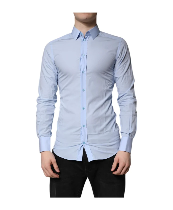 Синяя приталенная рубашка Dolce & Gabbana, синий
Синяя приталенная рубашка Dolce & Gabbana, синий