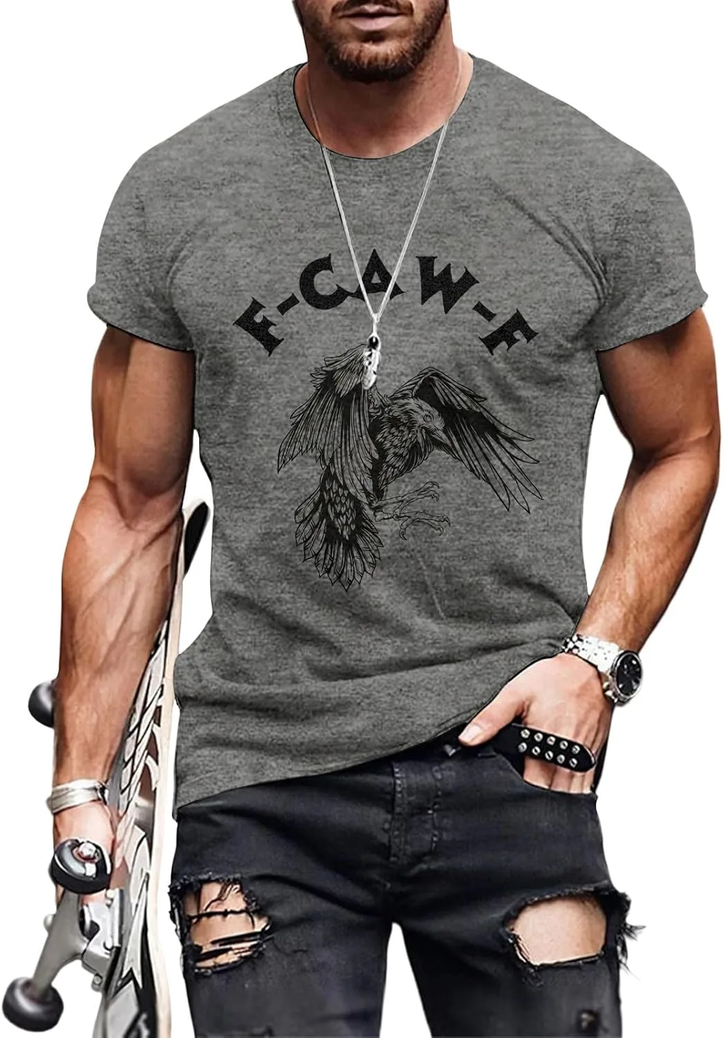 Мужская футболка F-Caw-F Crow с готическим принтом на Хэллоуин, короткий рукав, легкая
Мужская футболка F-Caw-F Crow с готическим принтом на Хэллоуин, короткий рукав, легкая