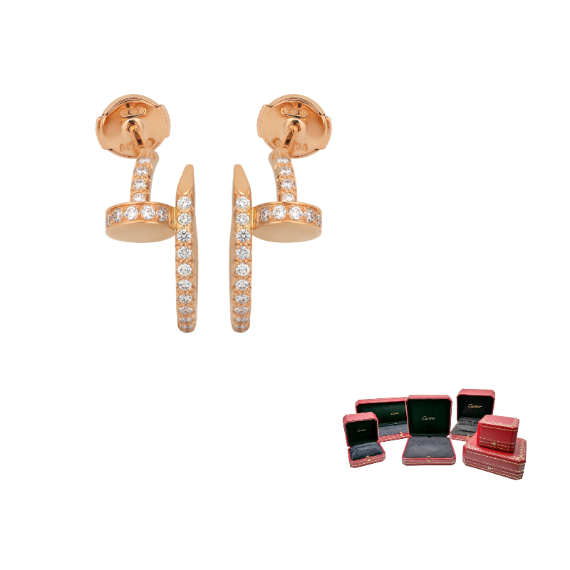 Cartier 18K Rose Gold, серьги с полной инкрустацией стразов для женщин
Cartier 18K Rose Gold, серьги с полной инкрустацией стразов для женщин