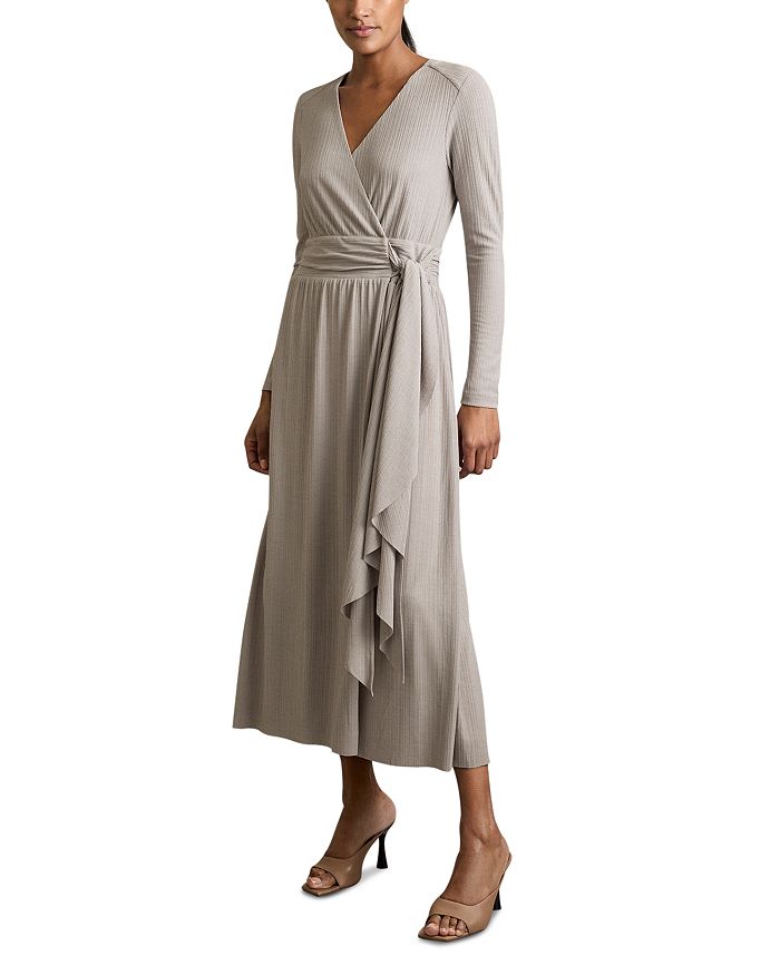 Платье миди из джерси с завязками и запахом REISS, серый
Платье миди из джерси с завязками и запахом REISS, серый