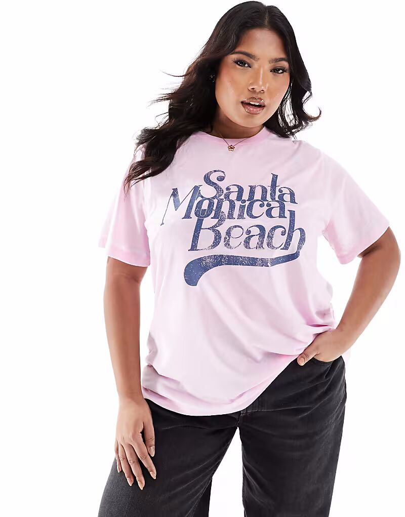 Футболка ASOS DESIGN Curve прямого кроя с принтом пляжа Санта-Моники розового цвета
Футболка ASOS DESIGN Curve прямого кроя с принтом пляжа Санта-Моники розового цвета