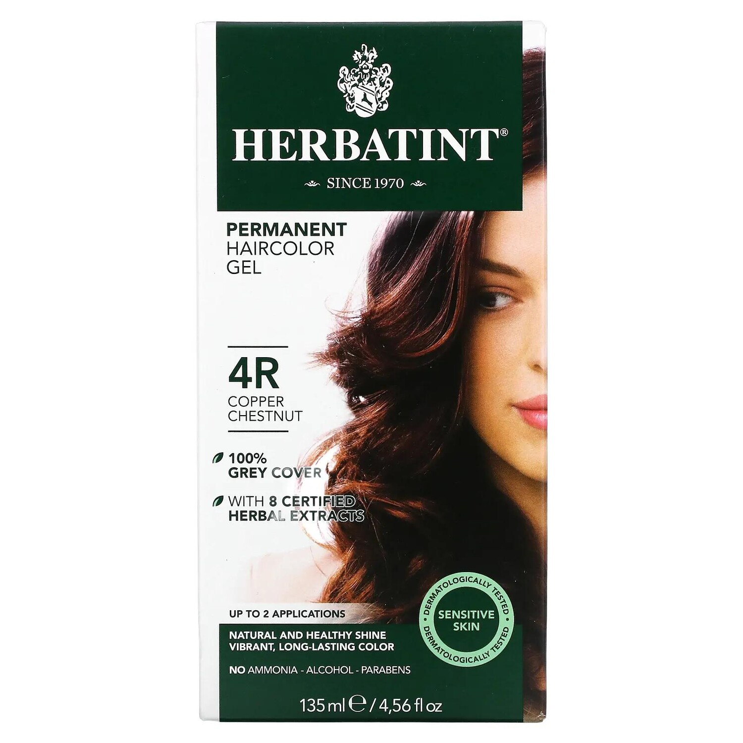 Herbatint Перманентная краска-гель для волос 4R медный каштан 4,56 жидкой унции (135 мл)
Herbatint Перманентная краска-гель для волос 4R медный каштан 4,56 жидкой унции (135 мл)