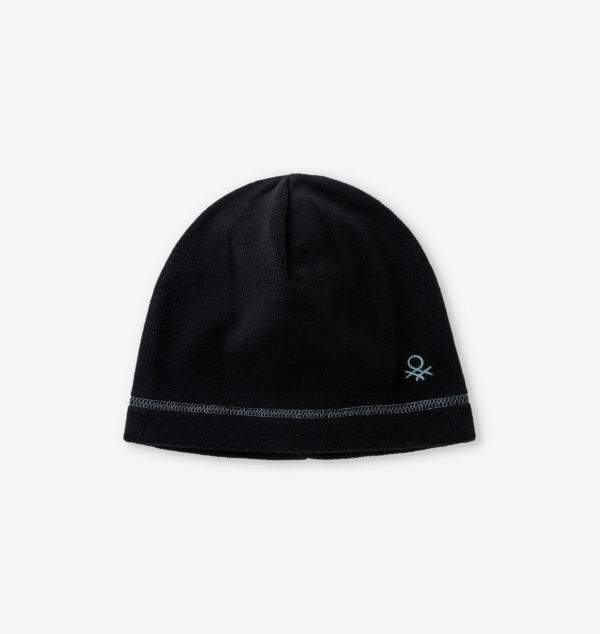 Шапка-Бини из флиса с фирменной вышивкой унисекс 6-14 лет Benetton, черный 
Шапка-Бини из флиса с фирменной вышивкой унисекс 6-14 лет Benetton, черный