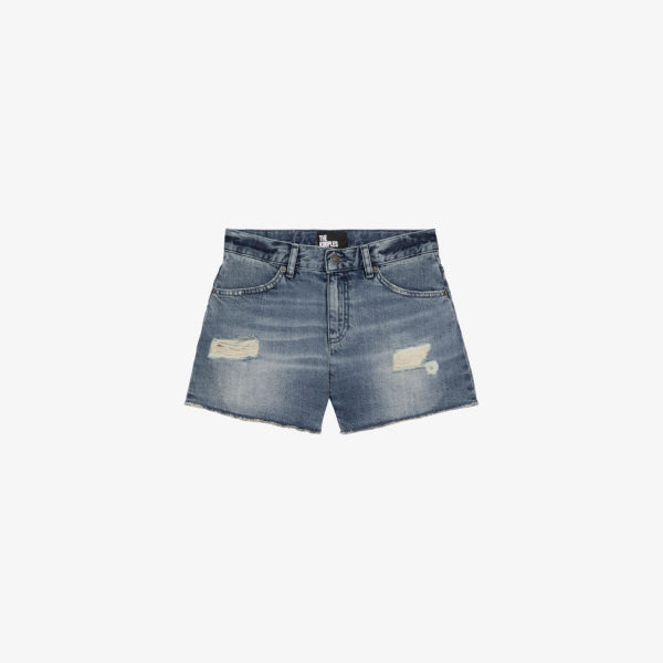 Шорты The Kooples с эффектом стирки и потертостями, голубой
Шорты The Kooples с эффектом стирки и потертостями, голубой