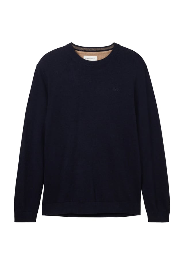 Круглый вырез свитера с ребристыми манжетами Tom Tailor, синий
Круглый вырез свитера с ребристыми манжетами Tom Tailor, синий