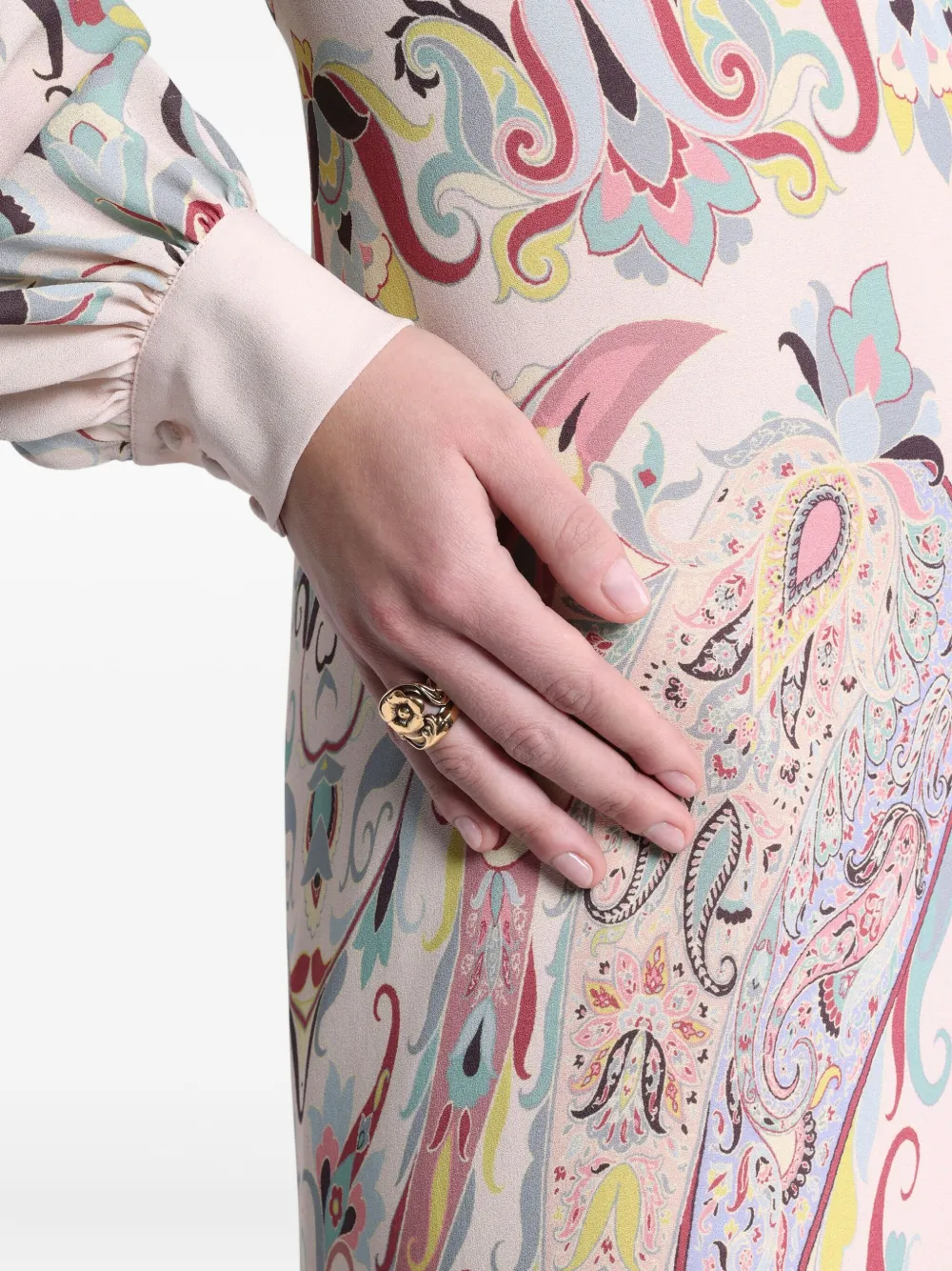 Кольцо с декором в форме цветка ETRO, золотой