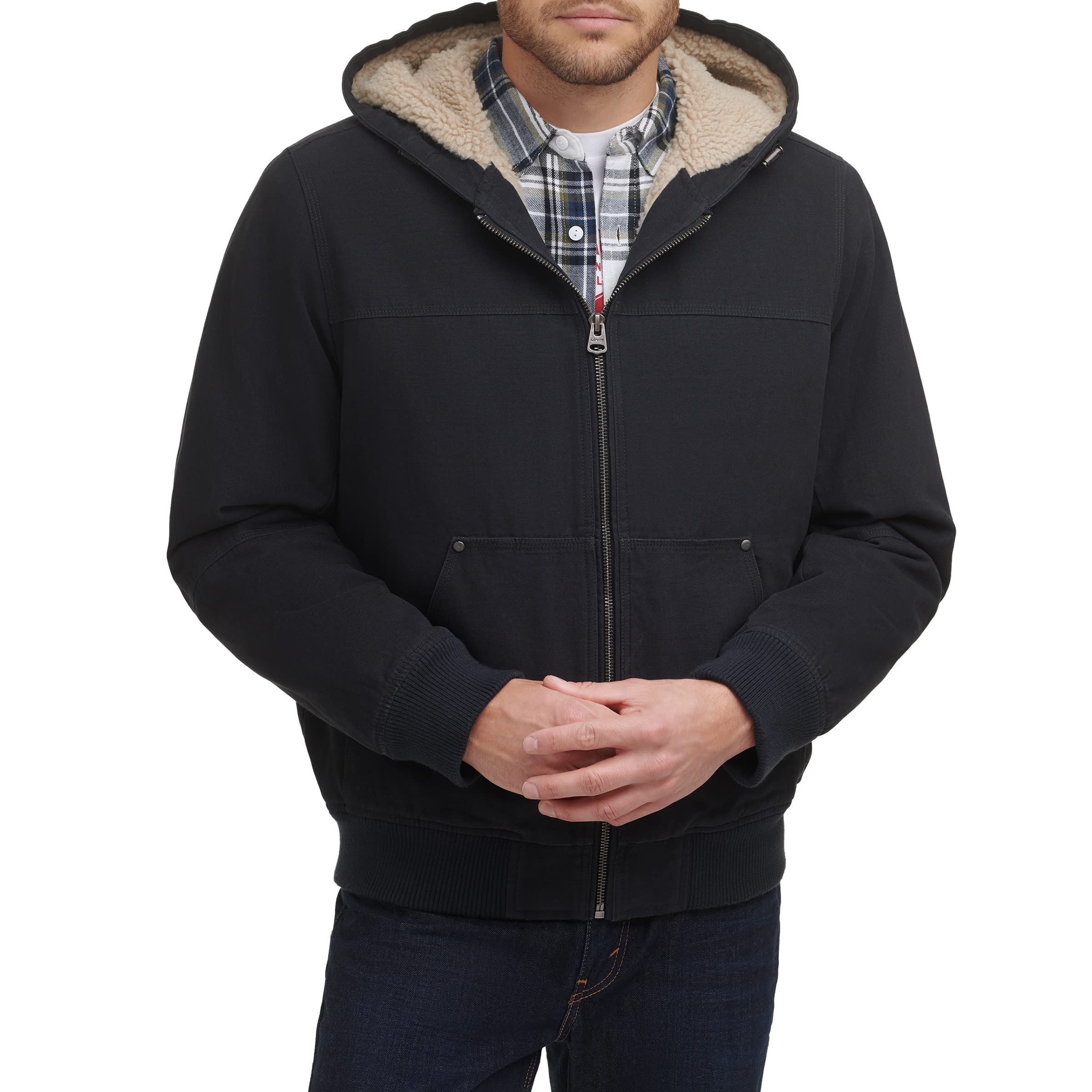 Куртка Levi's Cotton Canvas Hooded Utility Jacket with Sherpa Lining, темно-синий 
Куртка Levi's Cotton Canvas Hooded Utility Jacket with Sherpa Lining, темно-синий