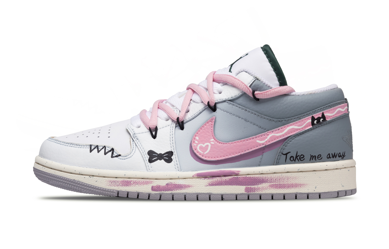 Jordan Эйр 1 Кроссовки баскетбольные женские низкие с амортизацией винтажные бело-розово-серые, цвет White Pink Gray
Jordan Эйр 1 Кроссовки баскетбольные женские низкие с амортизацией винтажные бело-розово-серые, цвет White Pink Gray