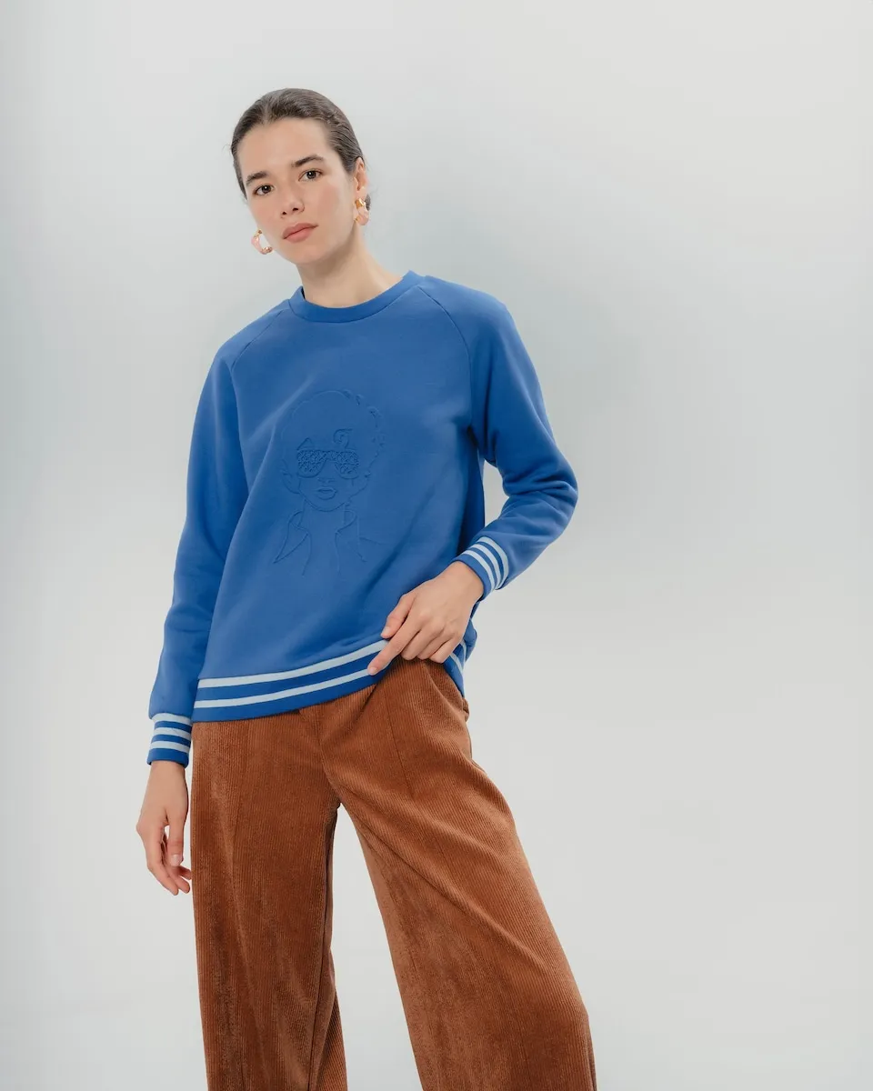 Женская толстовка с принтом "Обещания" Dolores Promesas, синий 
Женская толстовка с принтом "Обещания" Dolores Promesas, синий