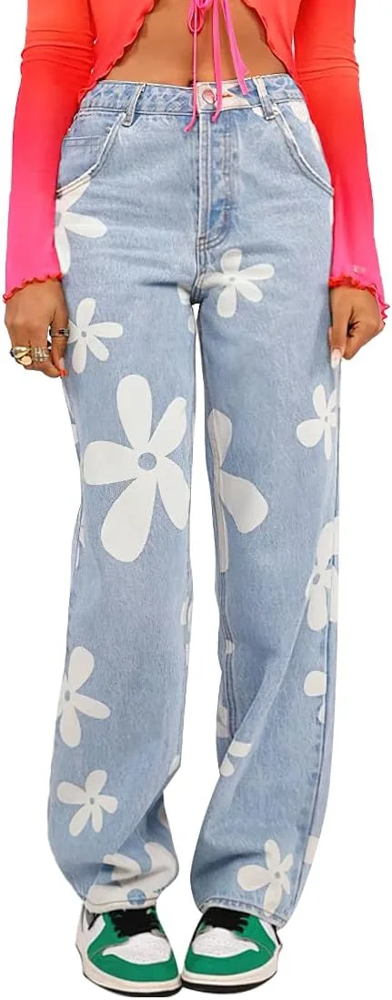 Женские джинсы Y2K с прямыми штанинами и цветочным принтом, высокие и свободные chouyatou
Женские джинсы Y2K с прямыми штанинами и цветочным принтом, высокие и свободные chouyatou