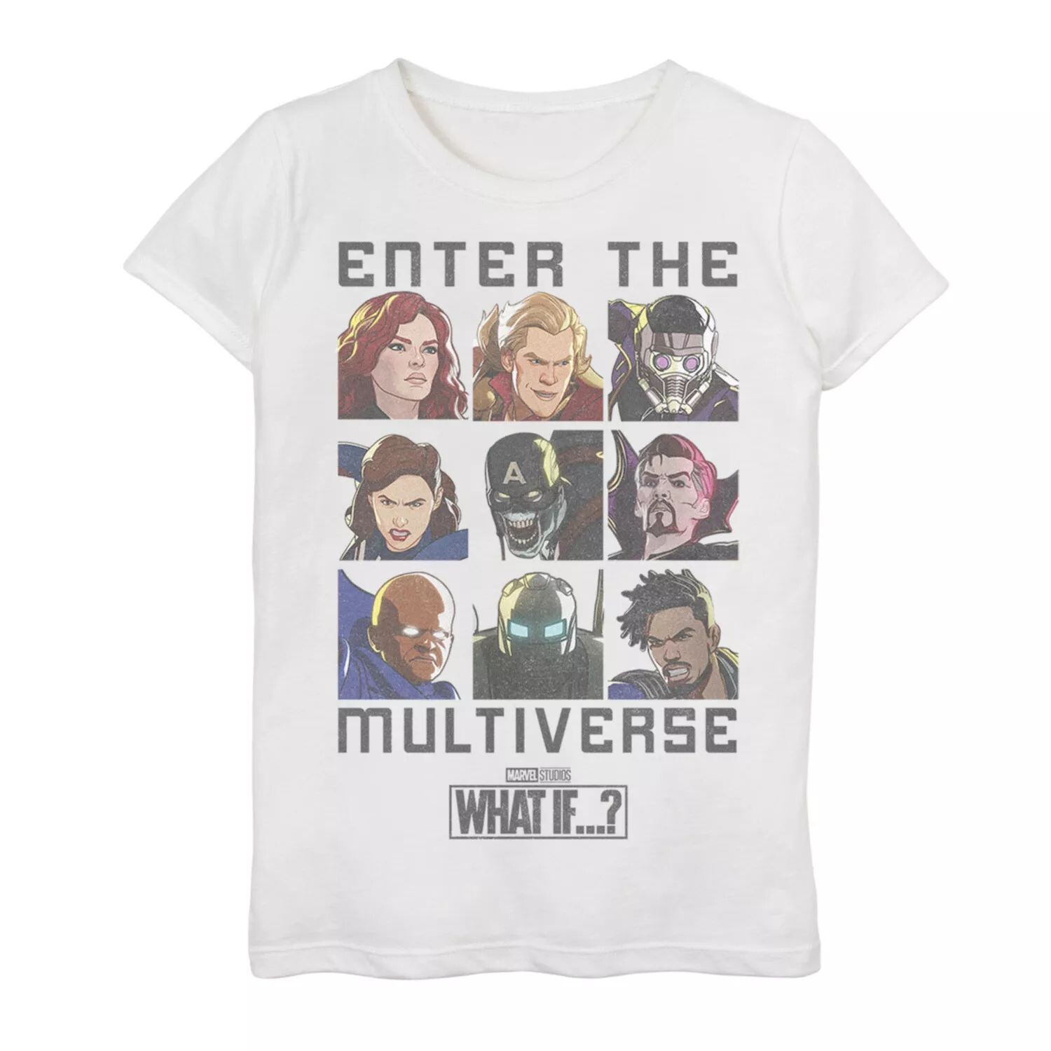 Футболка с рисунком для девочек 7–16 лет Marvel «Что, если войти в Мультивселенную» Marvel
Футболка с рисунком для девочек 7–16 лет Marvel «Что, если войти в Мультивселенную» Marvel