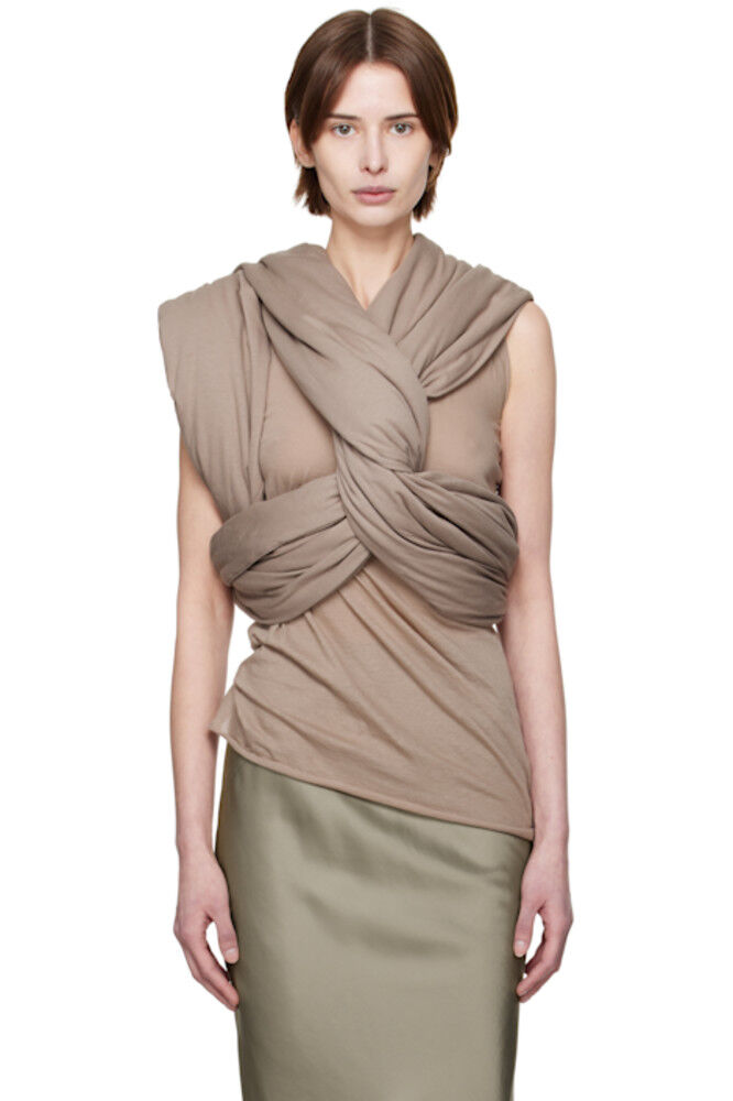 Топ «Голливуд Тройной пончик» серо-коричневого цвета Rick Owens
Топ «Голливуд Тройной пончик» серо-коричневого цвета Rick Owens