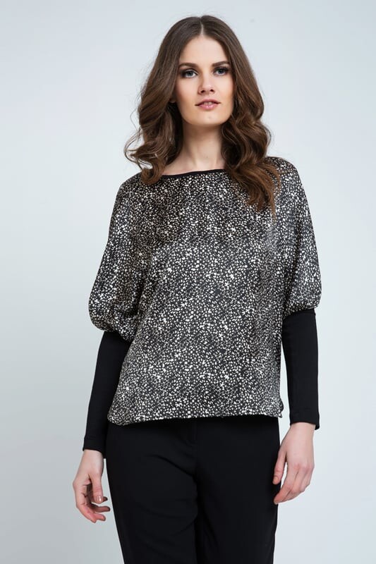 Топ с принтованными рукавами Conquista, черный
Топ с принтованными рукавами Conquista, черный