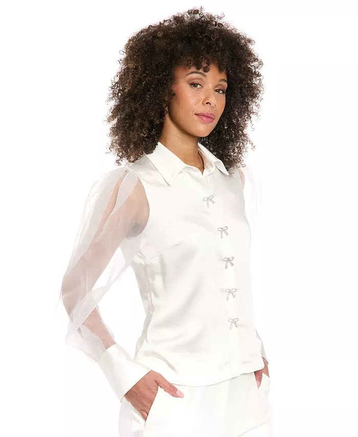 Женская прозрачная блузка с бантом и рукавами-бишопами Muse, слоновая кость/кремовый
Женская прозрачная блузка с бантом и рукавами-бишопами Muse, слоновая кость/кремовый