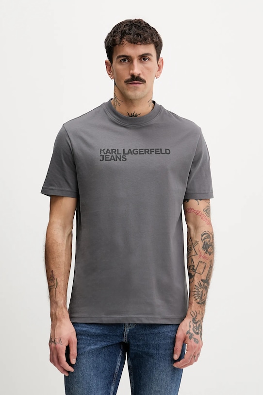 Хлопковая футболка Karl Lagerfeld Jeans, серый
Хлопковая футболка Karl Lagerfeld Jeans, серый