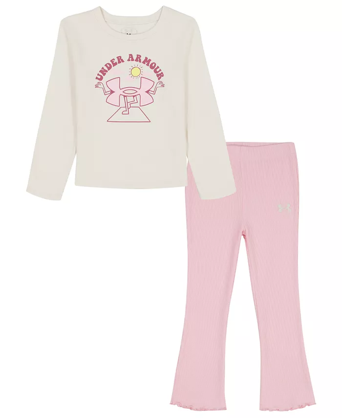 Детский комплект для девочек 2T-6X: топ с рваным краем и леггинсы-клеш, 2 предмета Under Armour, мультиколор
Детский комплект для девочек 2T-6X: топ с рваным краем и леггинсы-клеш, 2 предмета Under Armour, мультиколор