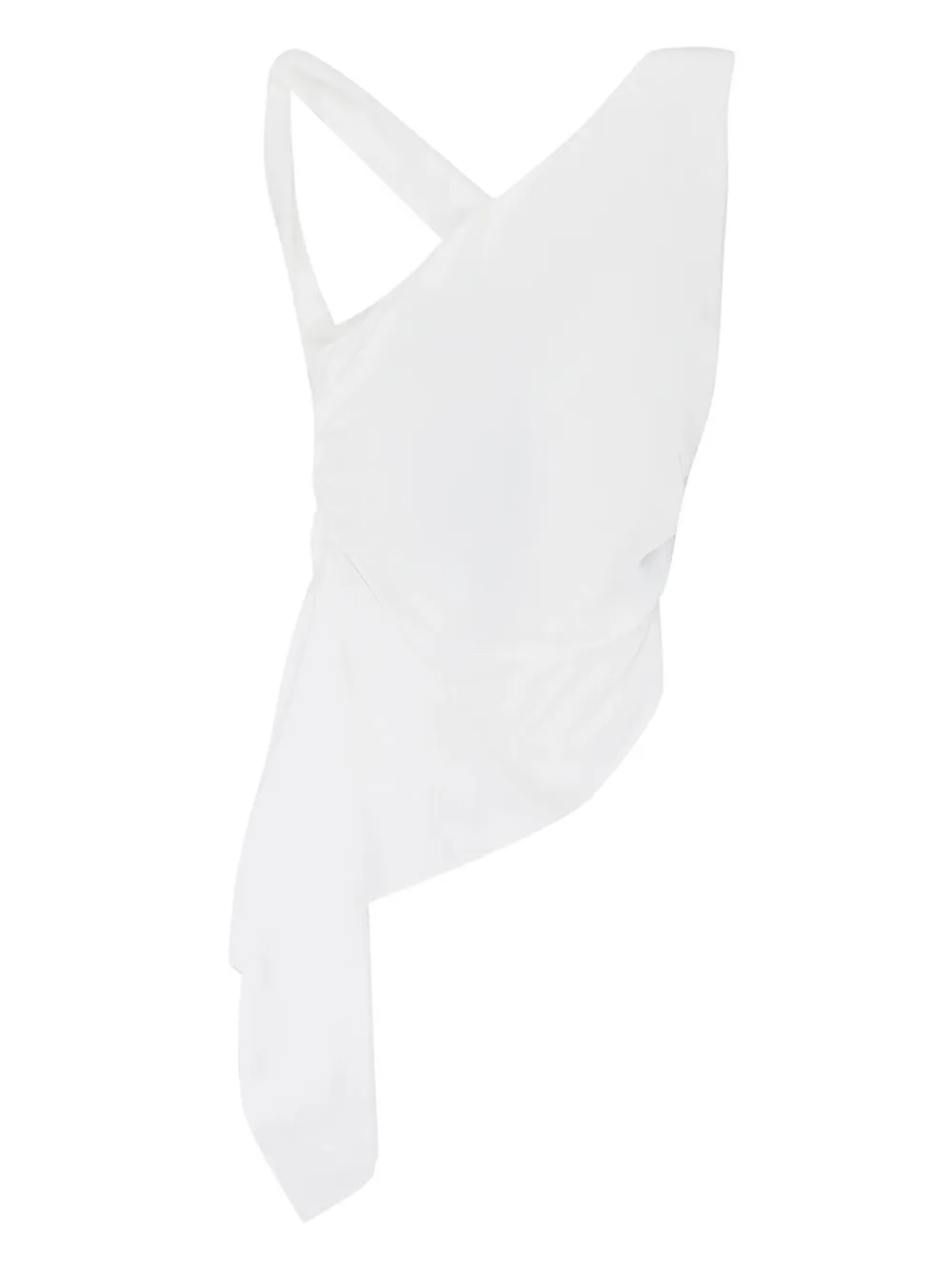 Драпированная блузка асимметричного кроя RHUDE, белый 
Драпированная блузка асимметричного кроя RHUDE, белый