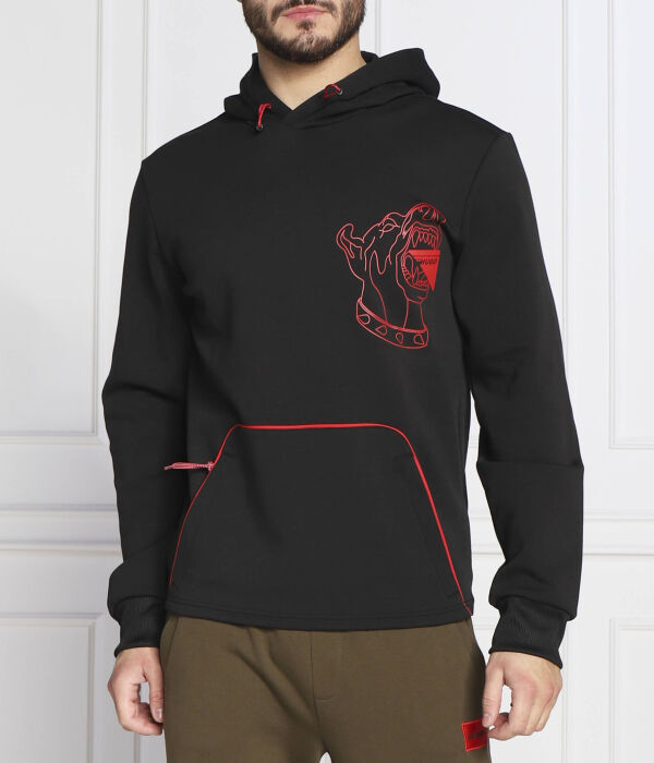 Толстовка мужская Hugo с контрастным принтом, черный/красный
Толстовка мужская Hugo с контрастным принтом, черный/красный