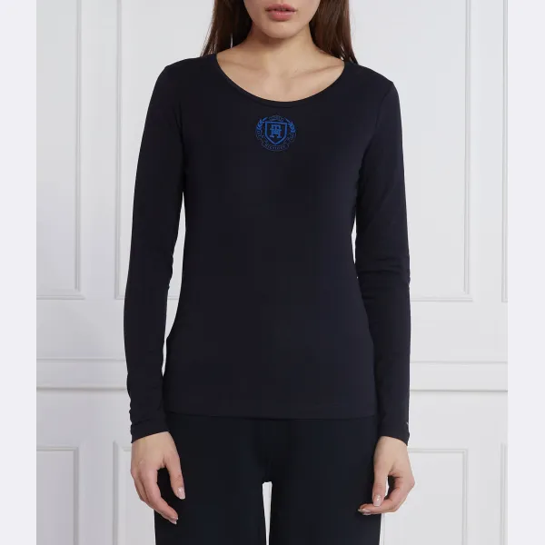 Узкая блузка с овальным вырезом и гербом Tommy Hilfiger, синий
Узкая блузка с овальным вырезом и гербом Tommy Hilfiger, синий