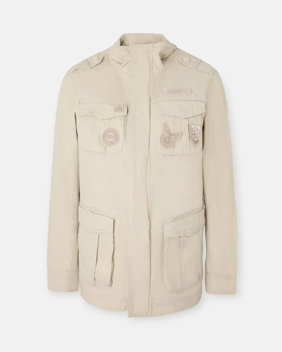 Мужская военная куртка с нашивками и окраской Silbon, бежевый
Мужская военная куртка с нашивками и окраской Silbon, бежевый