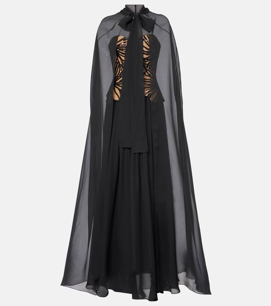 Платье из смесового шелка с пайетками Elie Saab, Black
Платье из смесового шелка с пайетками Elie Saab, Black