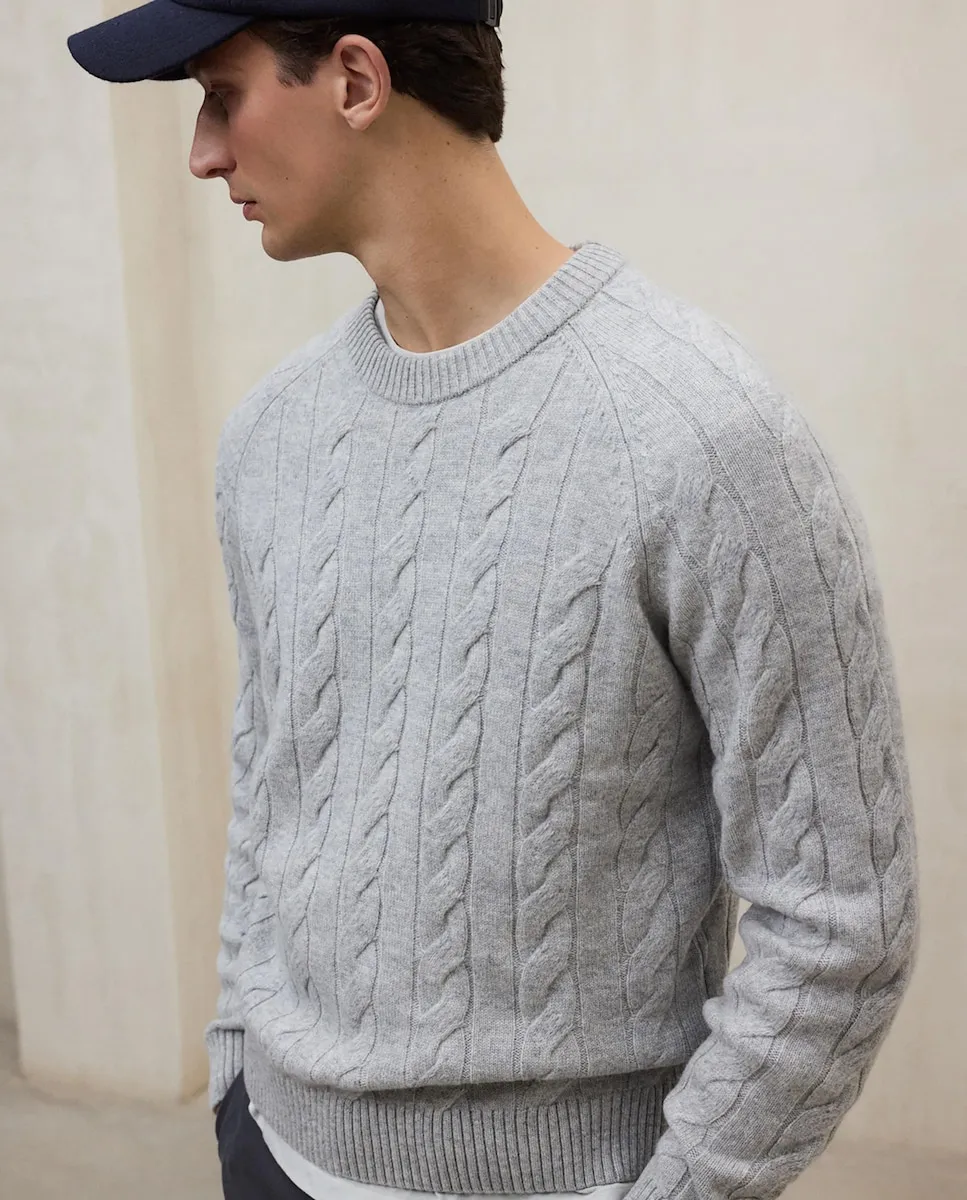 Мужской свитер из толстой пряжи с круглым воротником Ecoalf, светло-серый
Мужской свитер из толстой пряжи с круглым воротником Ecoalf, светло-серый