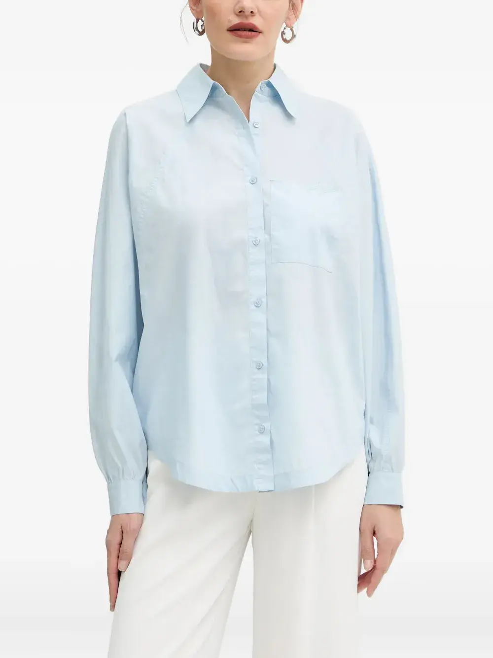 Топ с длинными рукавами и нагрудным карманом Boss, синий
Топ с длинными рукавами и нагрудным карманом Boss, синий