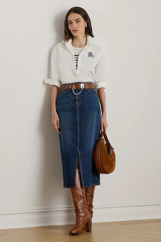 Джинсовая юбка Lauren Ralph Lauren, темно-синий
Джинсовая юбка Lauren Ralph Lauren, темно-синий