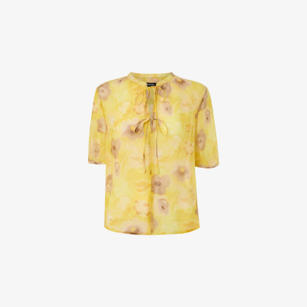 Блузка Whistles свободного кроя из лиоцелла с цветочным принтом, желтый
Блузка Whistles свободного кроя из лиоцелла с цветочным принтом, желтый