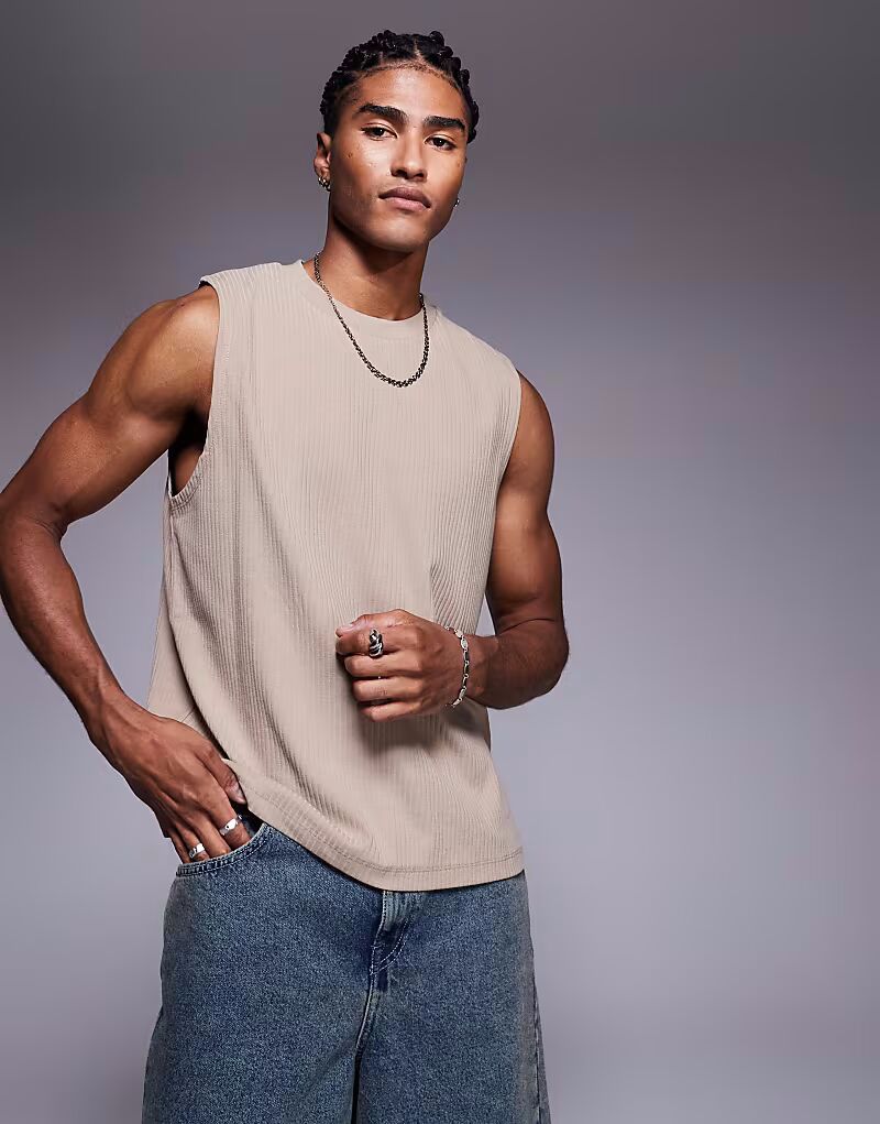 Майка ASOS DESIGN квадратной формы в рубчик коричневого цвета
Майка ASOS DESIGN квадратной формы в рубчик коричневого цвета